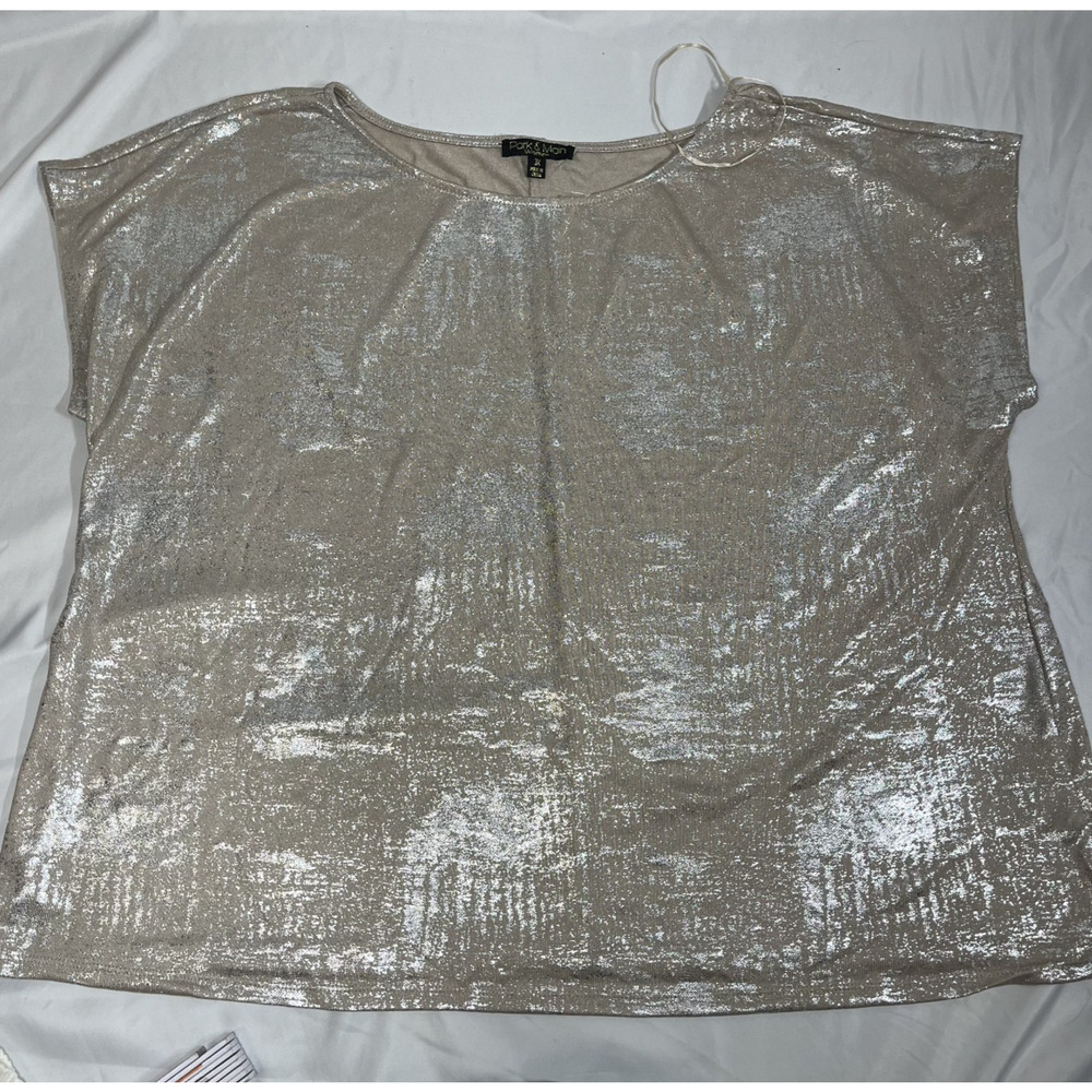 Park & Main Blouse Women 3X Gold Shimmer